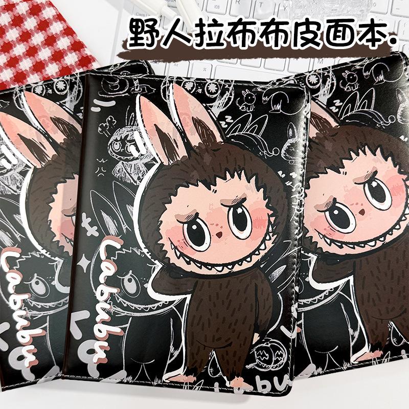 

Savage Labubu A5 Кожаный блокнот Цветная страница Книга с горизонтальной линовкой Дневник Милый Labubu Кожаная книга