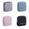 Menstrual Letter Embroidery Pad Storage Bag Portable Travel Handbag Case Makeup