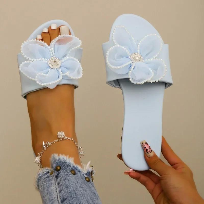 Fashion 2024 Fashion Women's Shoes Plus Size Women's Slippers Fashion Floral Daily Slippers Women Hot Sale Round Toe Flat Slippers