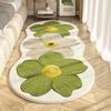 Blumenzyklus Nachttischteppich Blumenmuster Teppiche für Wohnbereiche Imitation Wollteppiche Rutschfeste Fußmatte für Schlafzimmer Heimdekoration Teppich