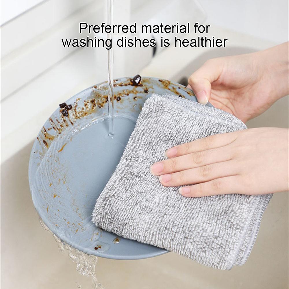 New Japanese Bamboo Charcoal Fiber Rags Housework Cleaning Soft Dishwashing Towel Kitchen Supplies Thick Absorbent Towel