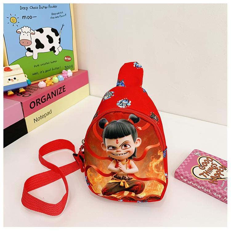 2 Ne Zha Cartoon Kids Small Crossbody Bag Durable Polyester Everyday Activities