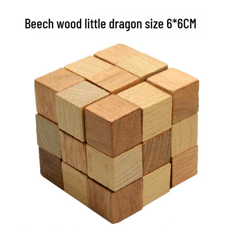 Beechwood Kongming Lock & Luban Puzzle Set for Kids - Wooden Mortise and Tenon Toy