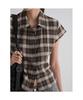 Check Slim Fit Short Sleeve Shirt Brown