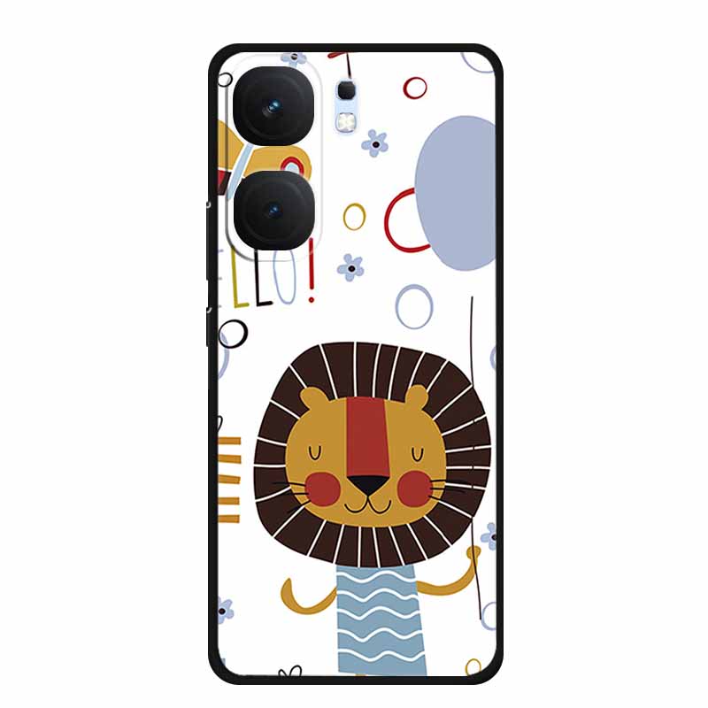 For Vivo iQOO Neo9 Pro Case TPU Silicone Soft Back Cover for Vivo iQOO Neo9 Neo 9 Black Fashion Cool Animals Coque Lion Tiger
