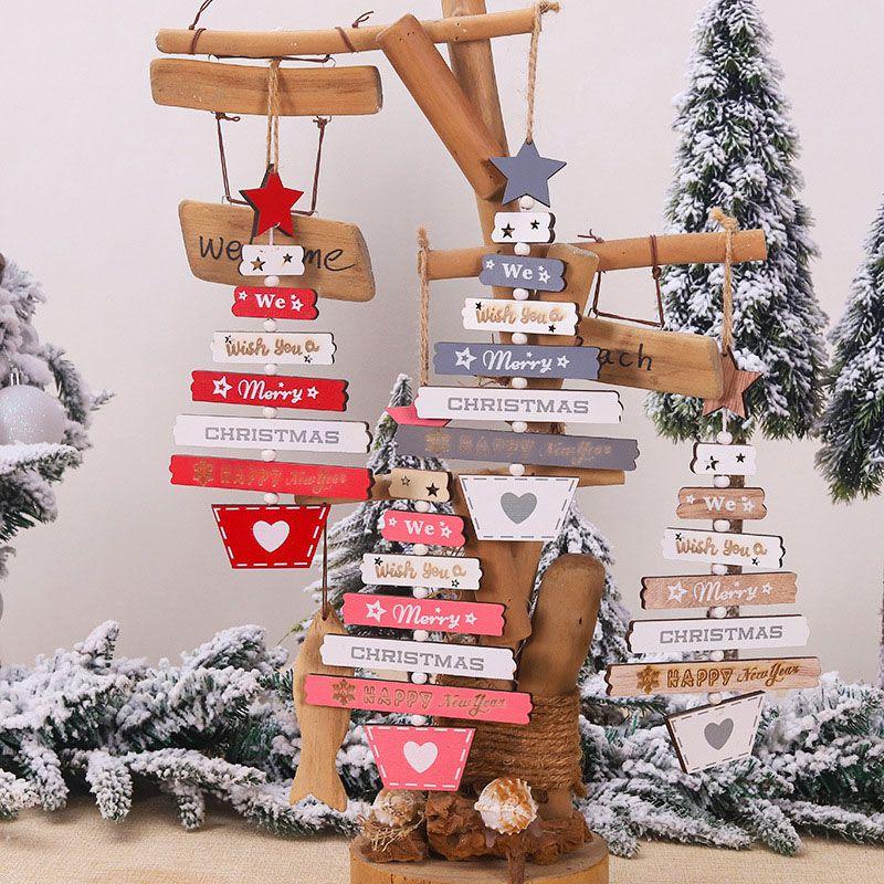 Elegant Wood Christmas Pendant Decorations For Home And Party Ornamentation