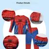 Kids Spider-Man Muscle Costume Cosplay Halloween Outfit Superhero Jumpsuit with Padded Muscles Red Blue Set
