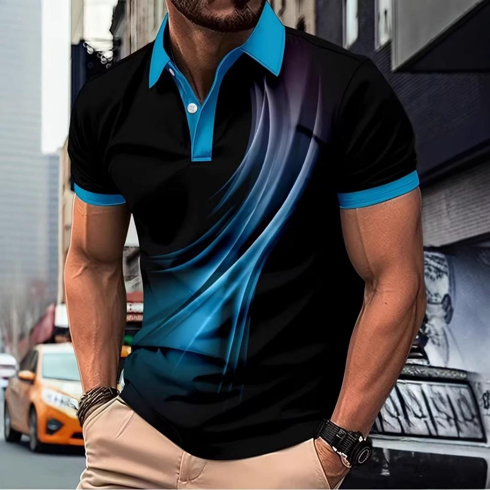 Herren Kleidung Sommer Neu Kurzarm Business Casual Kragen Golf Poloshirt 100% Polyester
