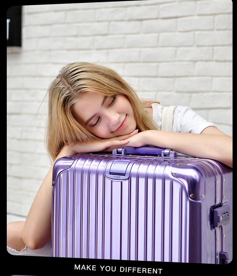 Scratch-Resistant Aluminum Trolley Suitcase - Luxury Travel Luggage in 20/22/24/26/29 Inch Sizes