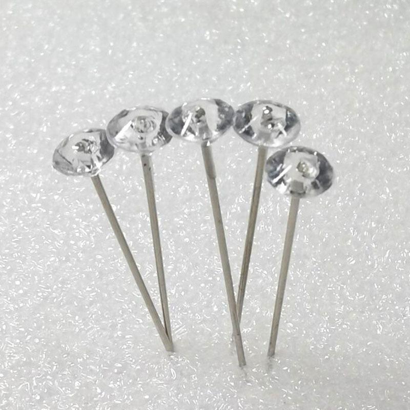 Clear Floral Head Pins - 6x38mm, Box of Diamond-Shaped Push Pins for Wedding Bouquets