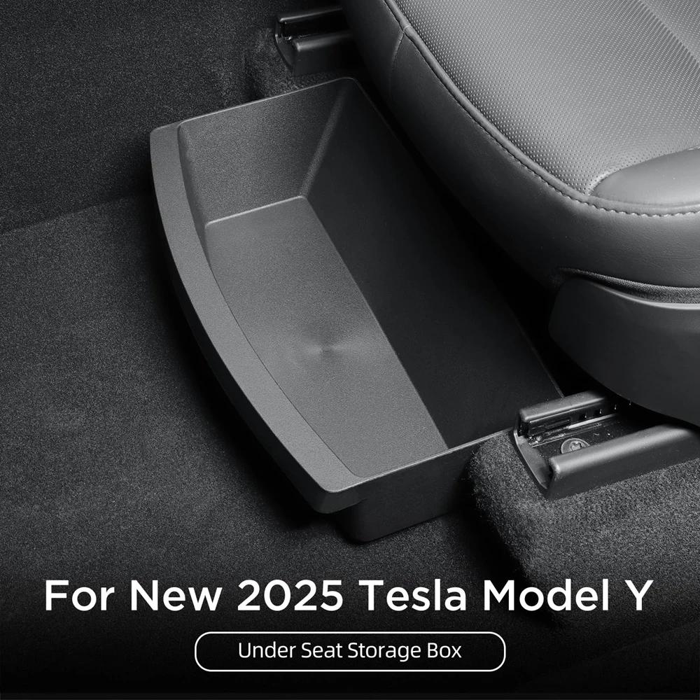 for Tesla Model Y Juniper/Launch 2025 Under Seat Storage Box Accessories Drawer Type Organizer Storage Front Seat Lower Box Case