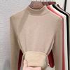 Autumn and winter women's clothing containing wool and silk bottoming shirt women's inner heating fleece warm turtleneck top with fleece and thicker
