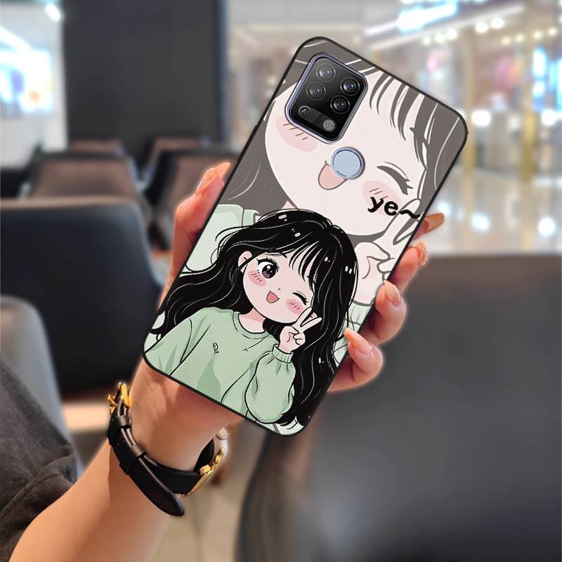 TPU Cute Phone Case For Tecno Pova/LD7 Full Wrap Graffiti Anti-knock Dirt-resistant Anti-dust Phone Pouch Cartoon Couple