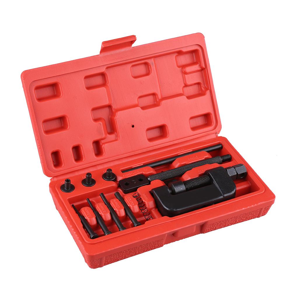 13Pcs Bike Motorcycle Cam Drive Chain Breaker Rivet Cutter Tool Kit