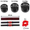 20kg adjustable bitumen dumbbells + barbells