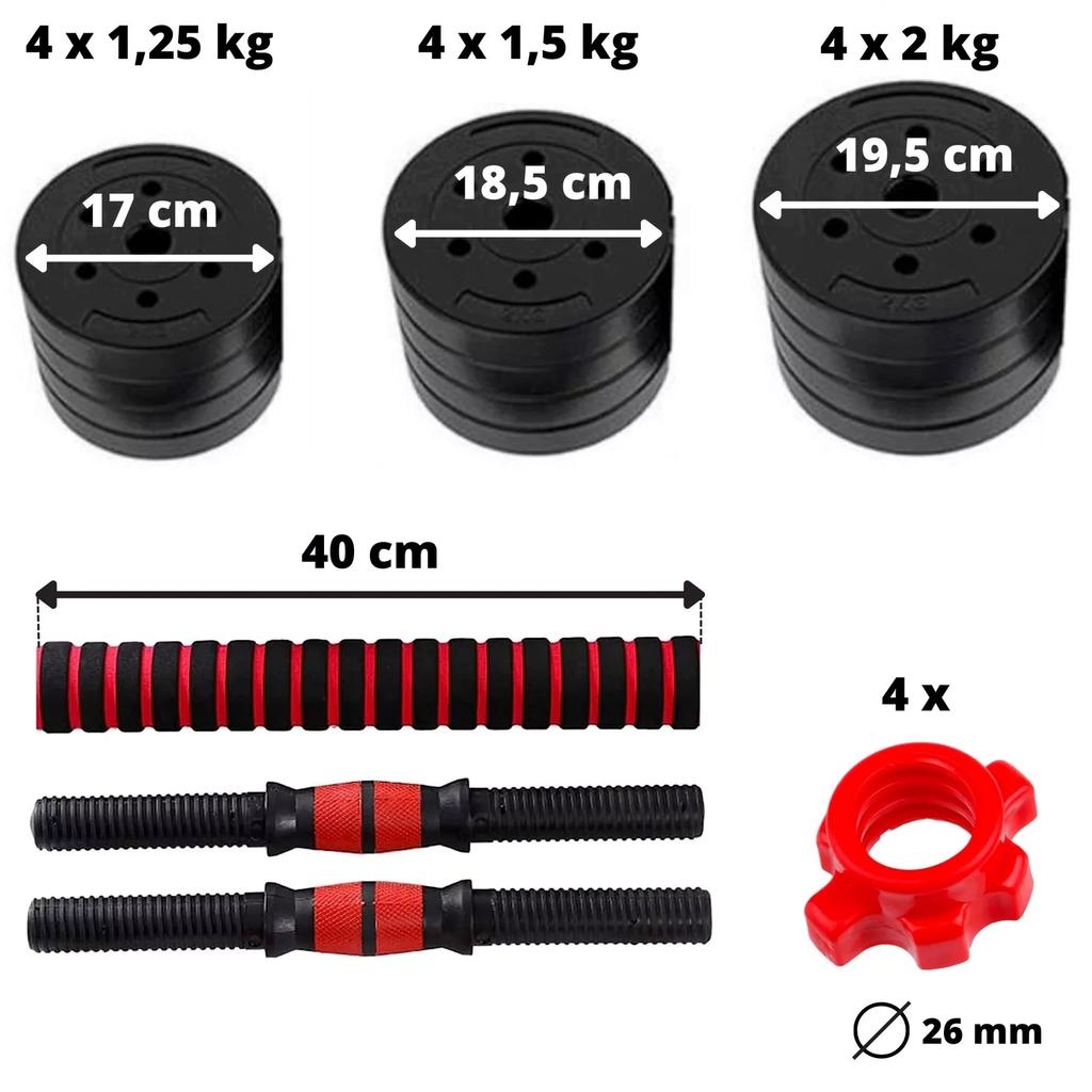 20kg adjustable bitumen dumbbells + barbells