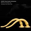 Golden Silicone Soft Extra Long Anal Plug Anal Expansion Masturbator Adult Sex Toy Fisting Plug Tail Slave BDSM