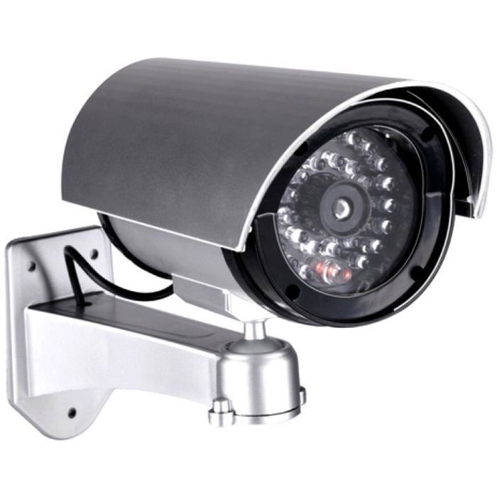 GUIZMAX Security Gray Outdoor Wall-mounted LED Dummy Camera - Dummy Camera - Plastic - 2xAA - Not Included