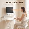 70 cm Folding Computer Desk with Monitor Shelf - White