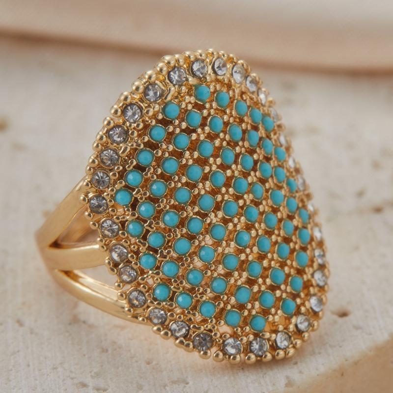 Vintage Böhmischer Geometrischer Funkelnder Eingelegter Zirkonring, Personalisierte Ethnische Stil Holiday Accessoires Schmuck für Damen