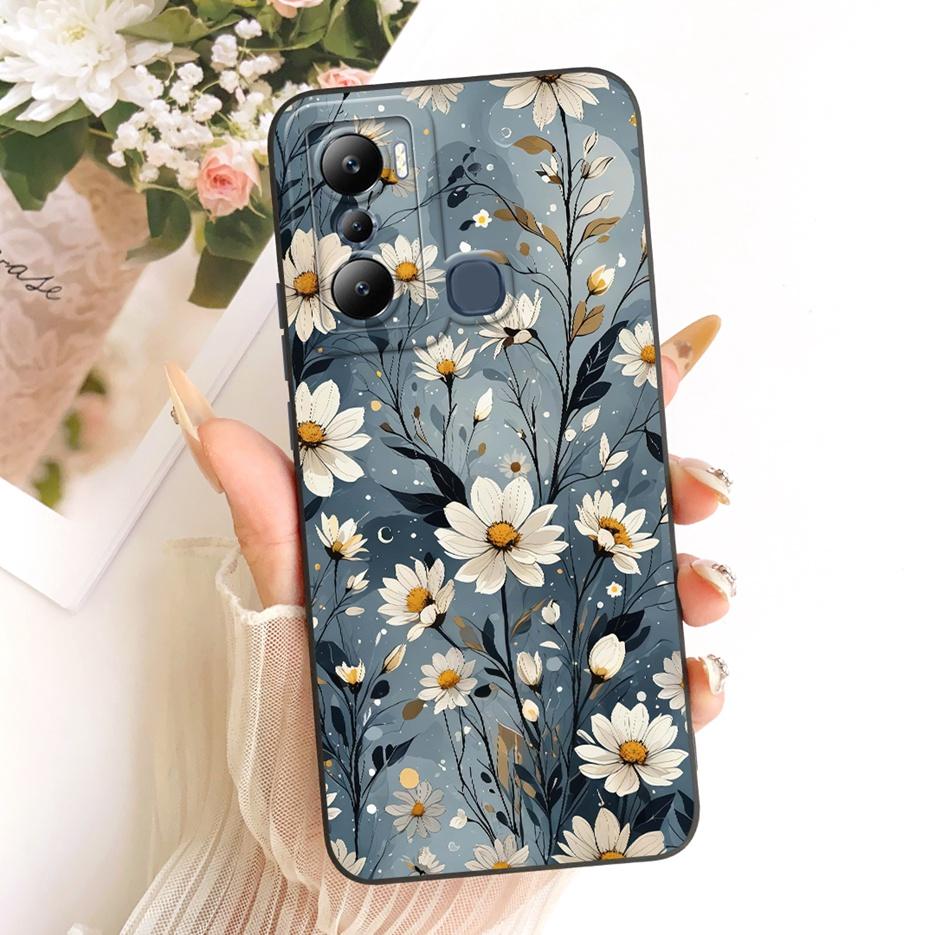 For Infinix Hot 20i Case Hot 20S X6827 Luxury Flowers Candy Painted Cover Soft Silicone Case For Infinix Hot 20 Play Hot20 Shell
