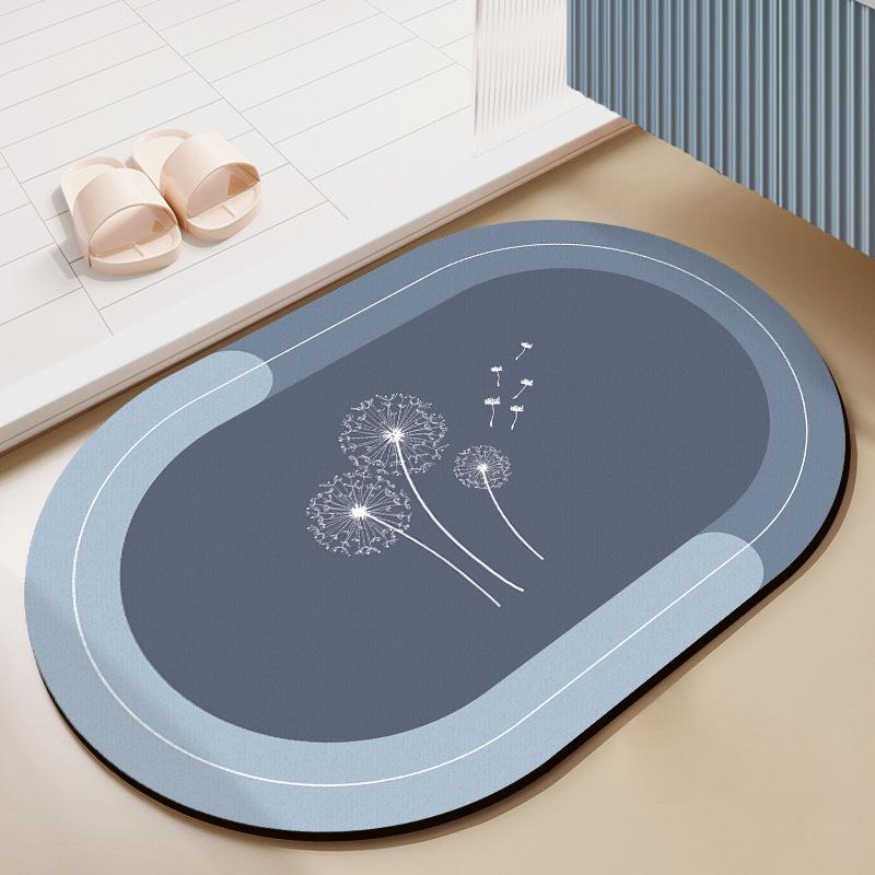 Absorbent Bathroom Bath Mat Printed Anti-slip Shower Rug Quick Drying Bath Mats Househol Floor Pad Entrance Bathtub Door Carpet