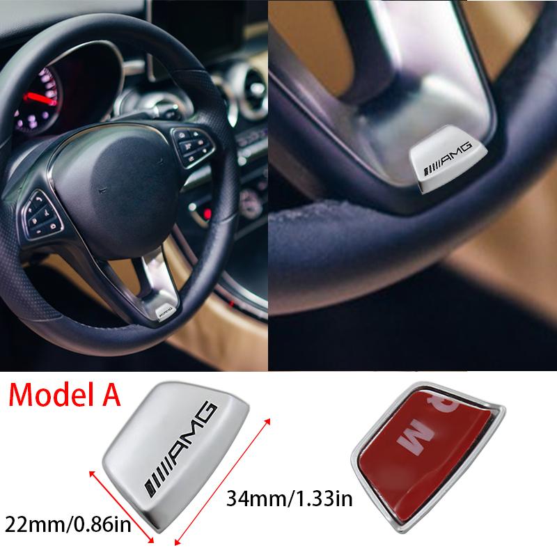 OLV5 3D Metal Car Logo Steering Wheel Sticker Decoration For Mercedes Benz AMG GLC W203 W206 W220 W205 W211 W212 W201 W210 W108 Class