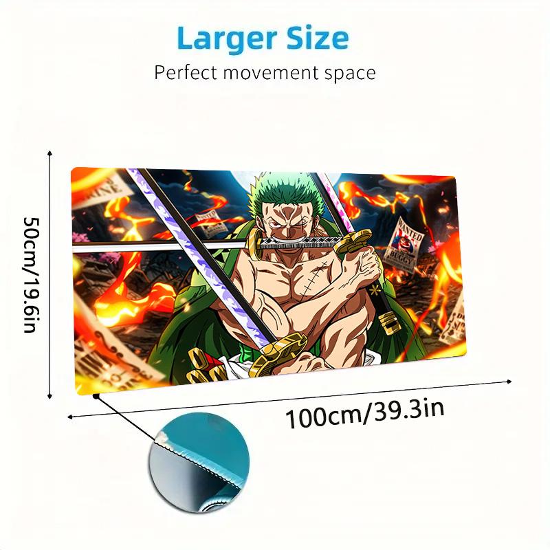 Roronoa Zoro Color Mouse Pad Large Gaming Table Cushion Non-slip Laptop Tablet Big Mousepad XXL Mat Mini PC Playmat With Lock Edge