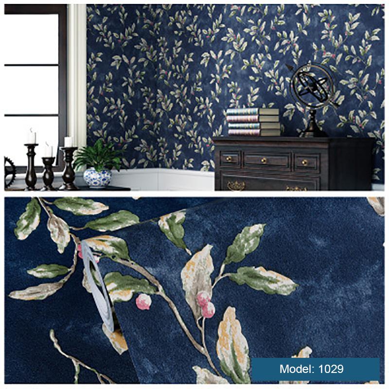 Americká retro samolepicí tapeta 3D netkaná textilie venkovské květiny ložnice obývací pokoj restaurace tapety samolepicí