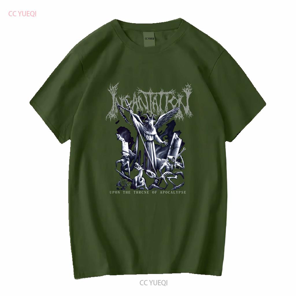 Incantation upon throne T shirt death metal suffocation nile immolation long or short sleeves vintage Washed Soft streetwear