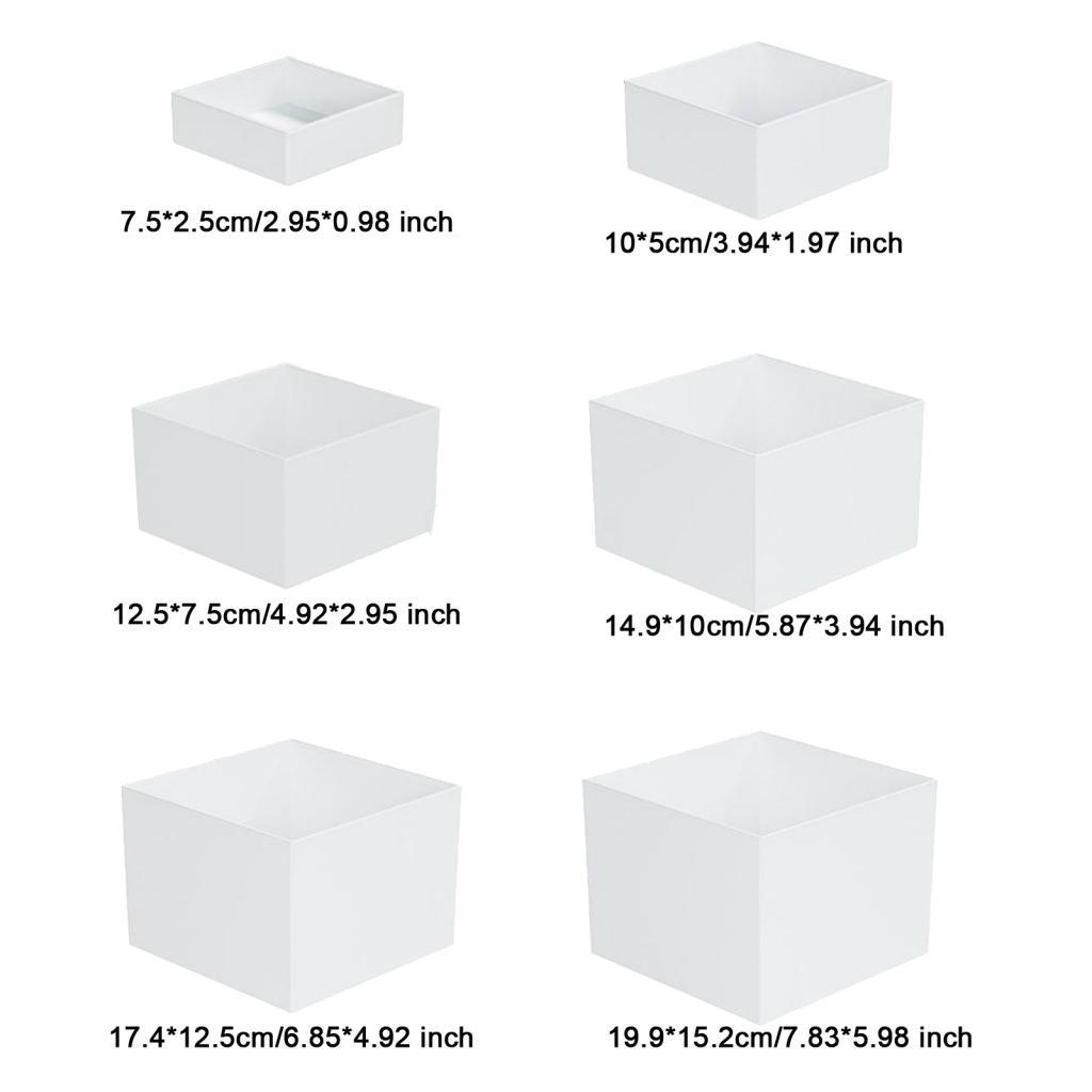 7x Acrylic Cube Display Box Riser 5 Sided for Collection Cosmetics Catering