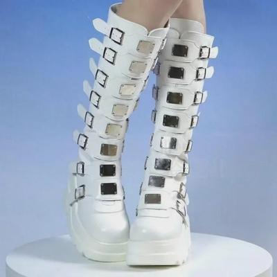 Women's Retro Platform Wedge-Heeled Boots - Thick-Sole, Waterproof, Elastic, Large Size (Fall/Winter 2024 Collection)
