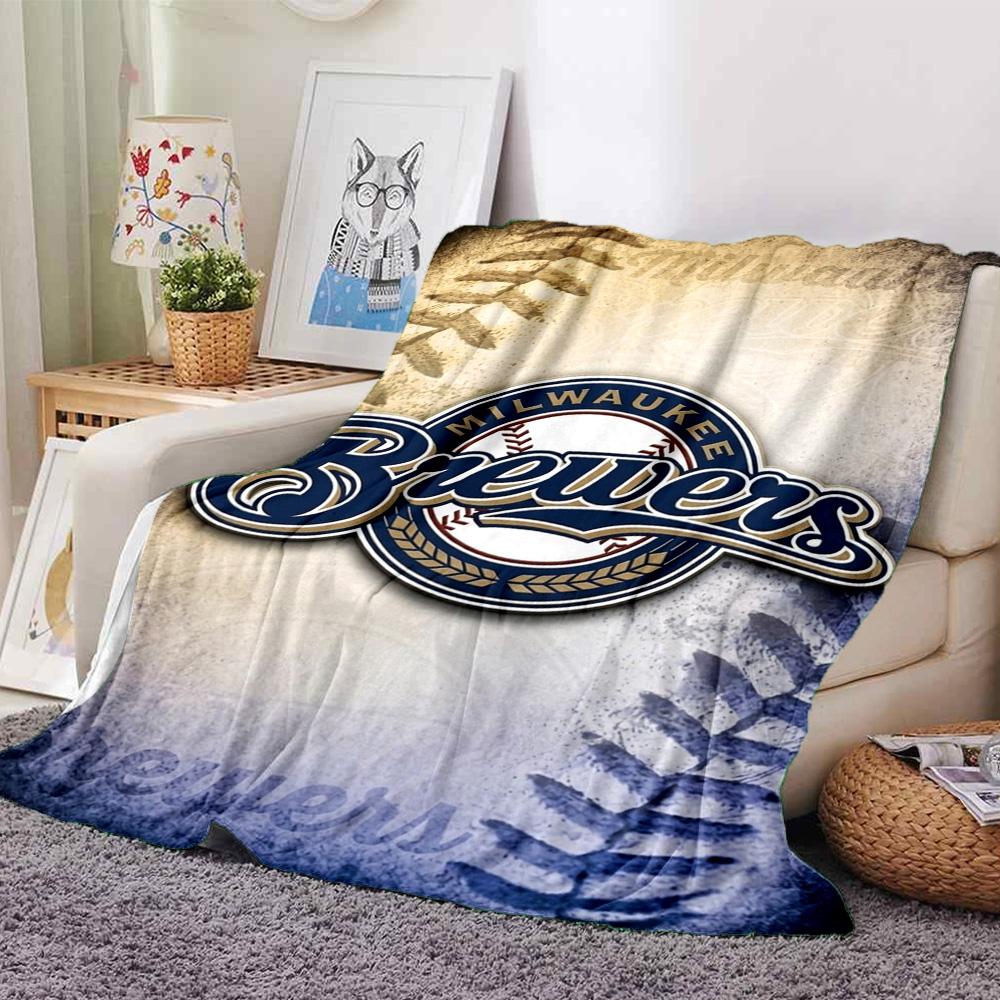 Milwaukee Brewers Druck Flanelldecke Hohe Qualität Warm Bequem Decke für Alle Jahreszeiten Perfekt für Geschenke Heimdekoration
