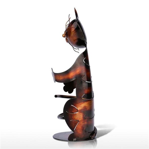 TOOARTS Cat Shaped Wine Holder Wine Shelf Metal Sculpture