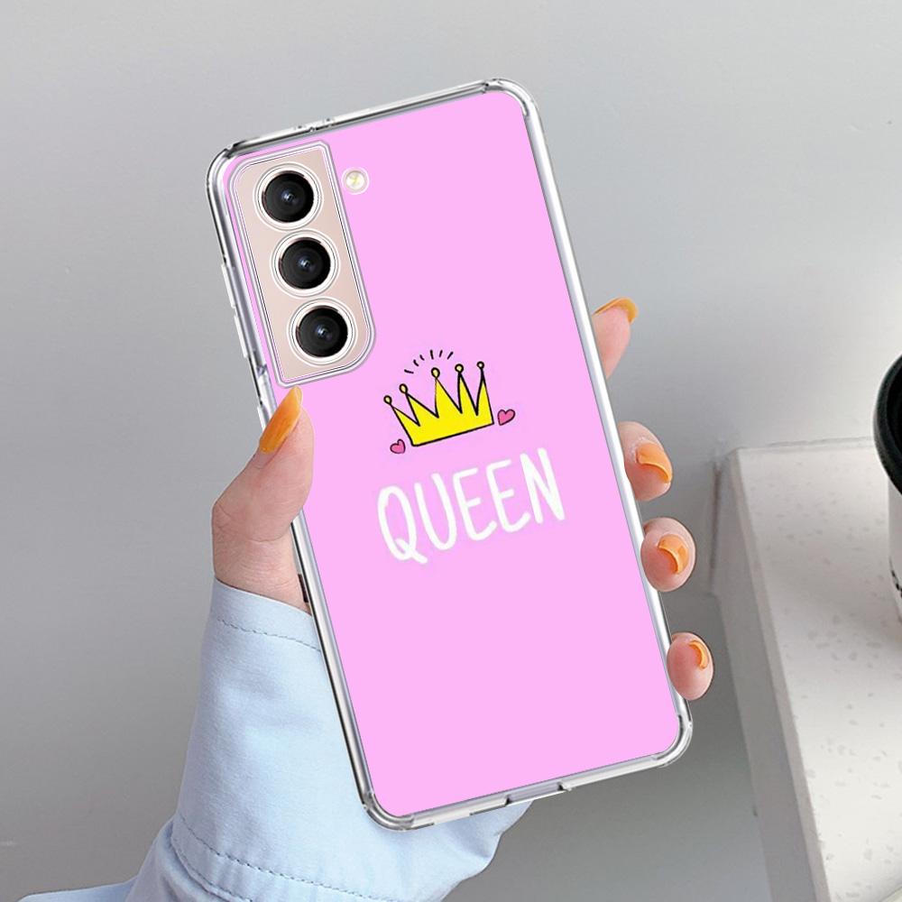 Cute Mom Queen Princess Case For Samsung Galaxy S22 S20 FE S21 Plus S10 S9 Note 20 9 10 Lite Transparent Soft Phone Cover