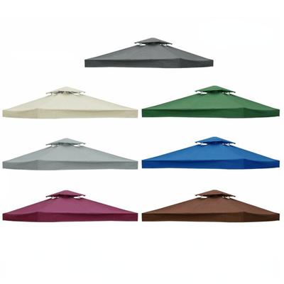 Auvent de rechange pour tonnelle 3 x 3 m, 1 pièce, couverture supérieure à deux niveaux, pavillon de jardin, auvent de terrasse, couverture résistante aux intempéries