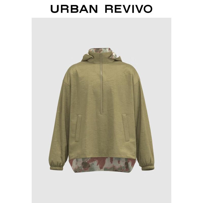 UR Men s 2025 Autumn Casual Printed Zip Hooded Shirt L