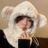 Ear Protection Earflap Bonnet Hat One-Piece Girl's Hat Hooded Scarf Fashion Winter Plush Hat