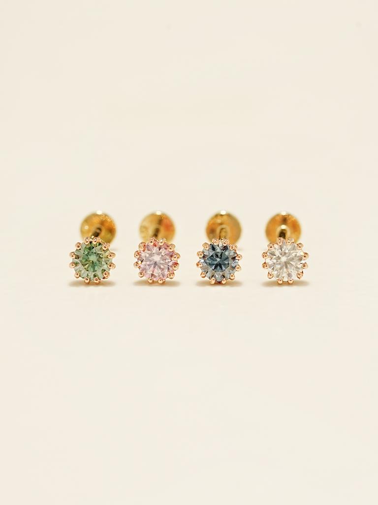 Minimalpiercing [0.8Mm] 14K Internal Moissanite Diamond Shining Labret Piercing Earrings