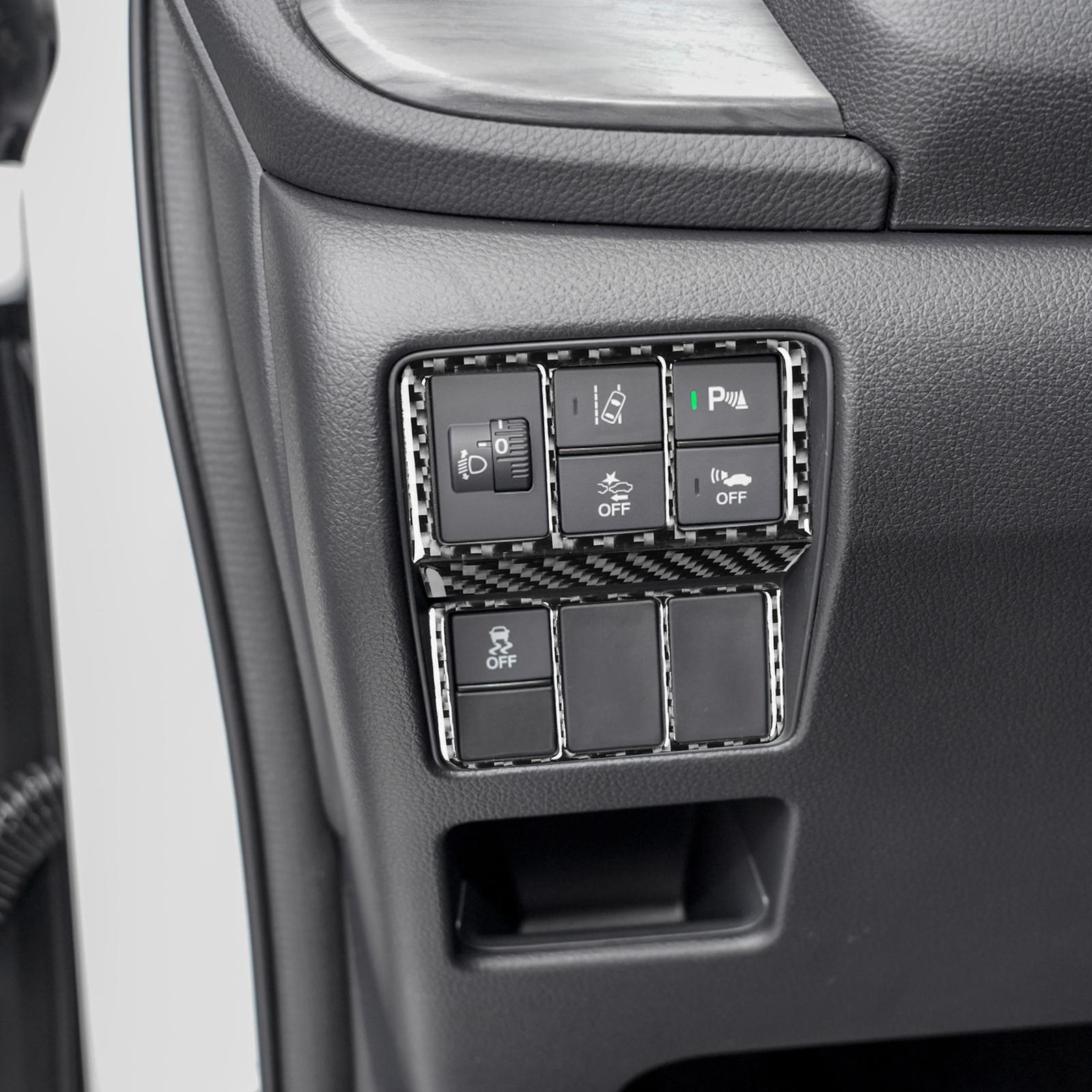 Real Carbon fiber Headlight Switch Control Button Sticker for Honda CRV 17-21