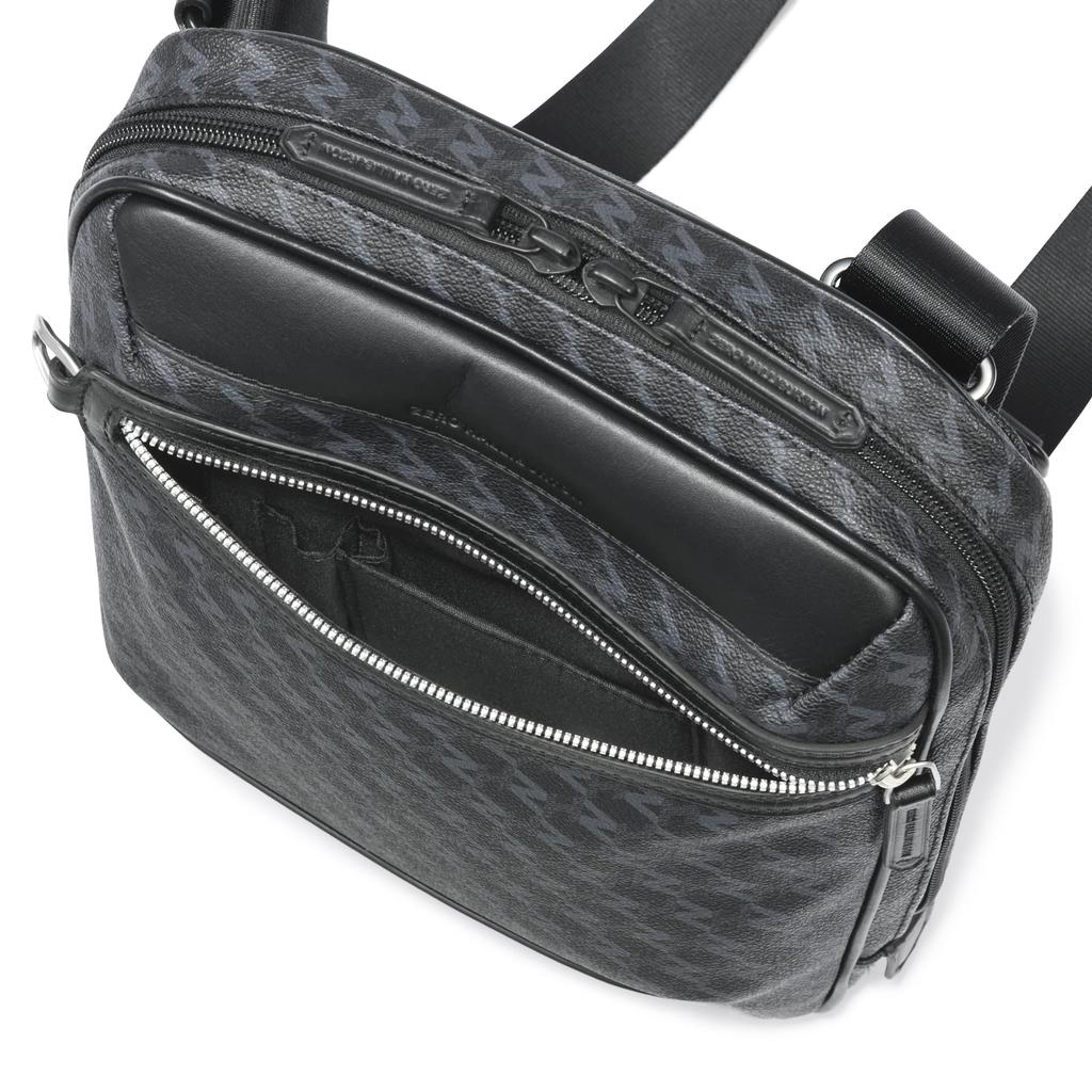 Zero Halliburton Shoulder Fits 6L Black ZH-Monogram Bag, 10.1-inch Tablets, Capacity, 650g, No. 81521, Men's,