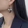 European American Retro Leopard Print Love Pendant Earrings Women Niche Personalized High-end Fashion Jewelry Gift