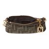 Fendi Kabelka Baguette Celoplošný potisk Látka s monogramem FF Mini tote taška přes rameno Dámský styl Hnědá