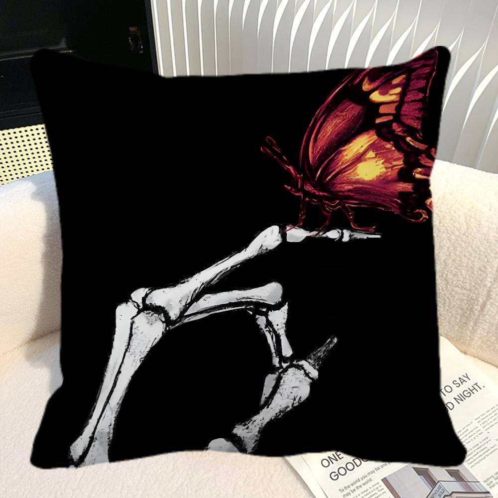 Simple Skull Love Married In Love Pillow Case Square Pillow Bedroom Sofa Leisure Comfort Cushion Car Home Decoration