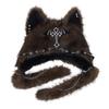 Plush Cat Ears Hat For Winter Warmth With Foldable Design For Punk Style Enthusiasts