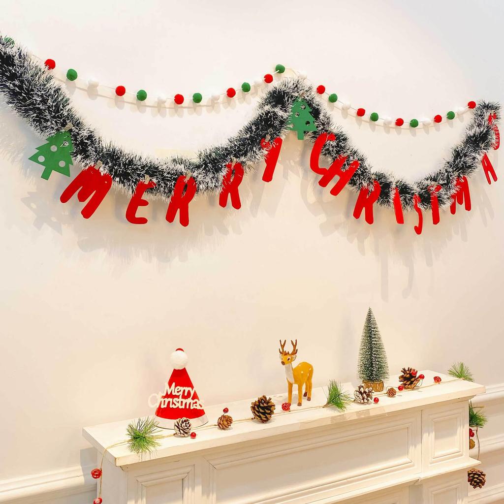 Christmas Tinsel Garland for Tree Ornaments and Wall Decor