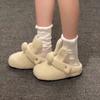 2025 autumn and winter warm bag head half slippers women wear cute girl style small thick bottom two wear fluffy slippers