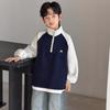 Boys Half Zip Sweatshirt Korean Style Big Kids Autumn Spring Casual Top