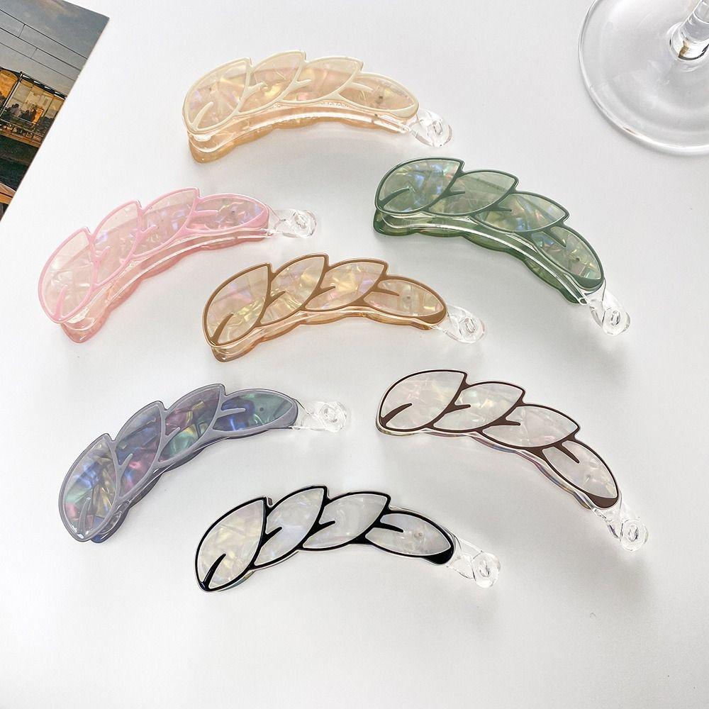 New 10cm Banana Hair Clips Acrylic Colorful Leaves Ponytail Clip Hair Accessories Grip Clips The Back of The Head Claw Clip