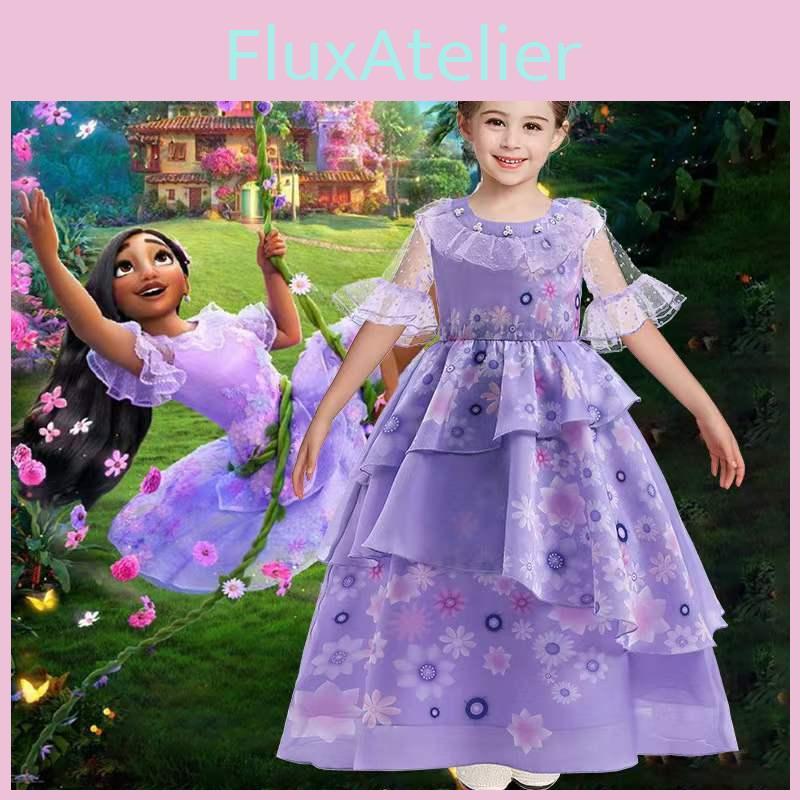 Encanto Isabela Kids Deluxe Puffy Yarn Princess Costume Perfect For Halloween Carnivals And Fancy Dress Parties!